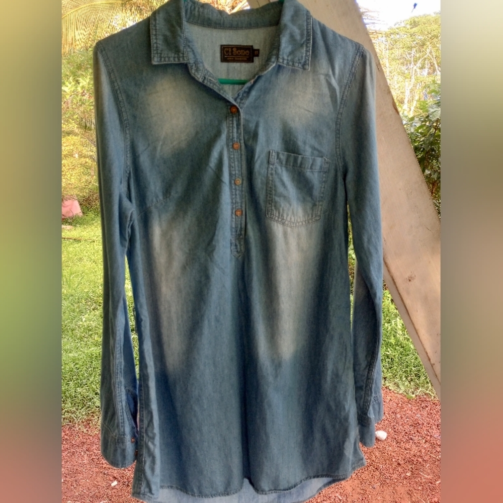 Ci Sono 100% Cotton Denim Dress